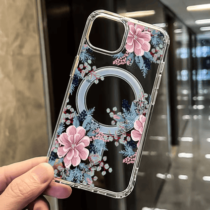 Cotton Candy Floral MagSafe iPhone Case | Floral Clear Series