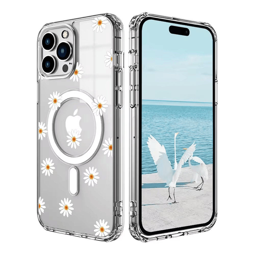 Daisy Floral MagSafe iPhone Case | Floral Clear Series