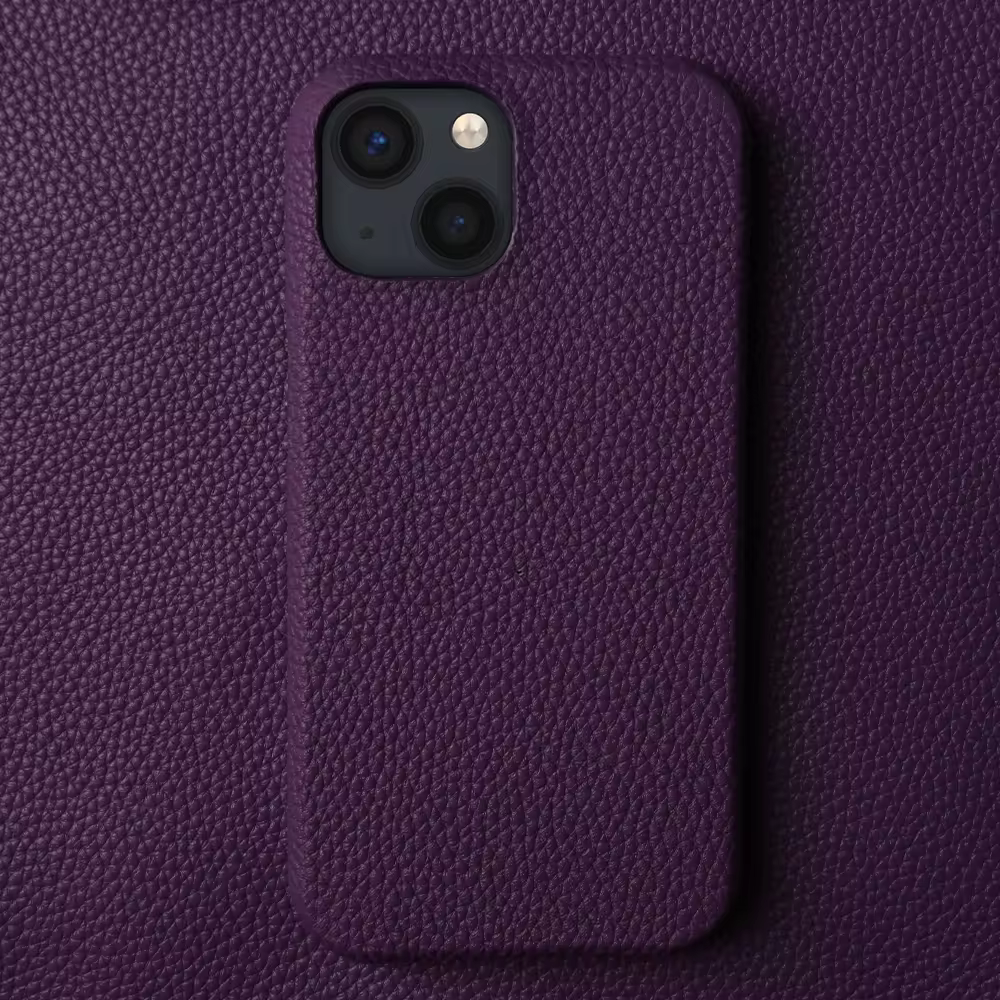 Classic Leather MagSafe iPhone Case - Purple